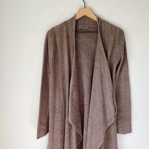Barefoot Dreams Women's Brown Open Front Long Cardigan Size Small